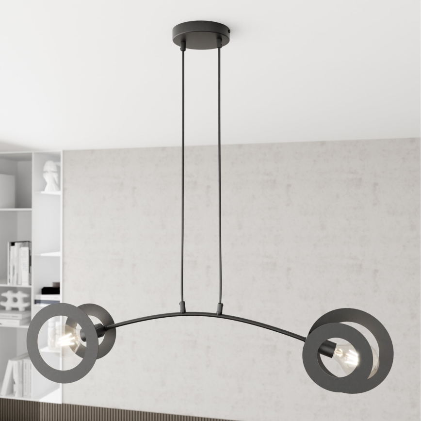 Lustra ar auklu EUFORIA 2xE27/15W/230V melna