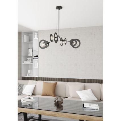 Lustra ar auklu EUFORIA 4xE27/15W/230V melna