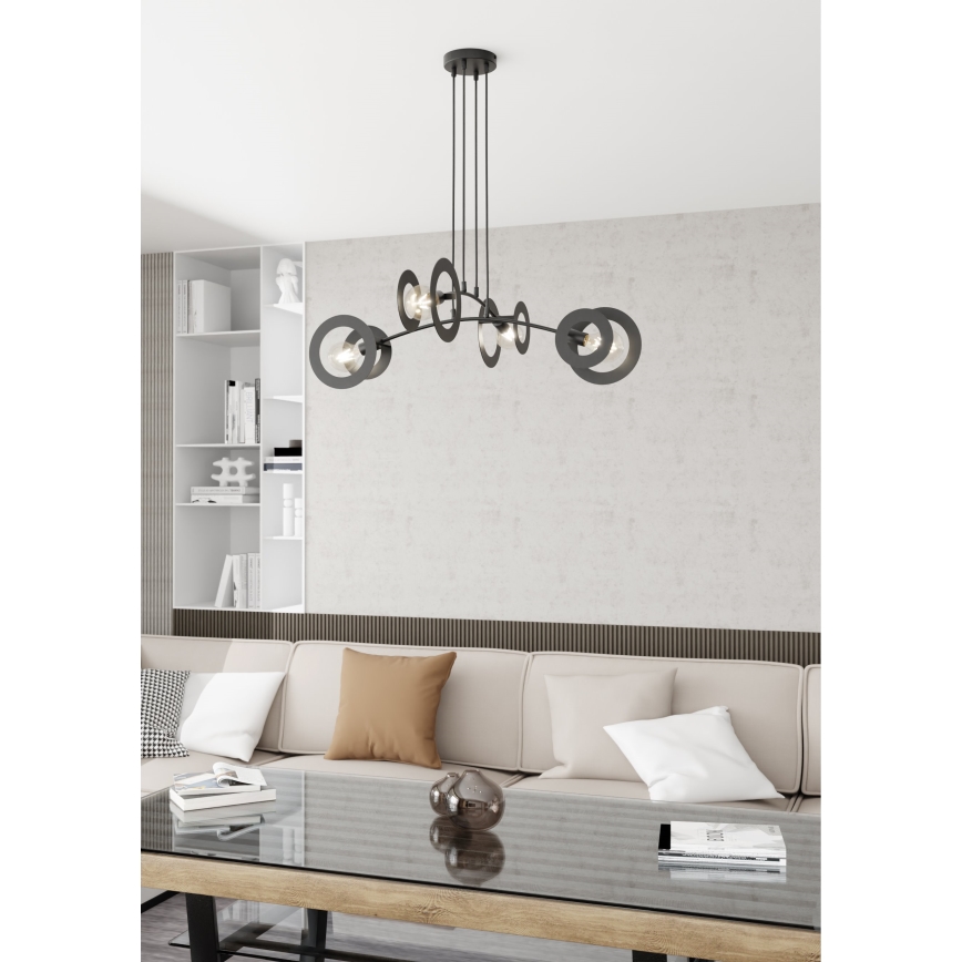 Lustra ar auklu EUFORIA 4xE27/15W/230V melna