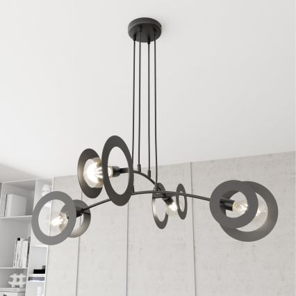 Lustra ar auklu EUFORIA 4xE27/15W/230V melna