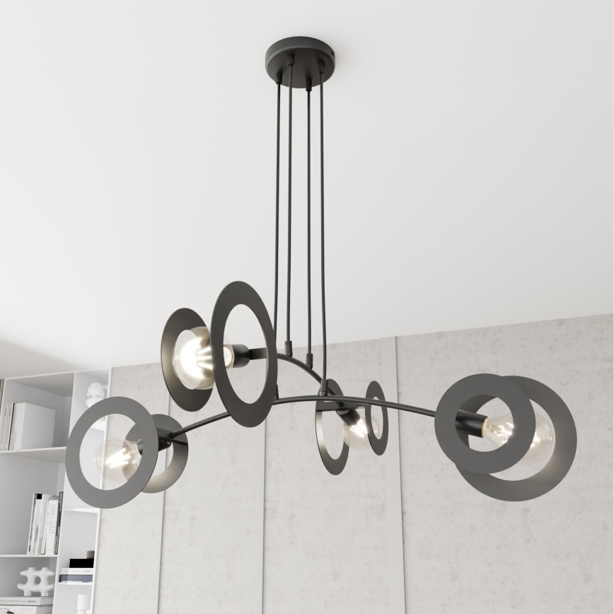 Lustra ar auklu EUFORIA 4xE27/15W/230V melna