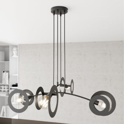 Lustra ar auklu EUFORIA 4xE27/15W/230V melna