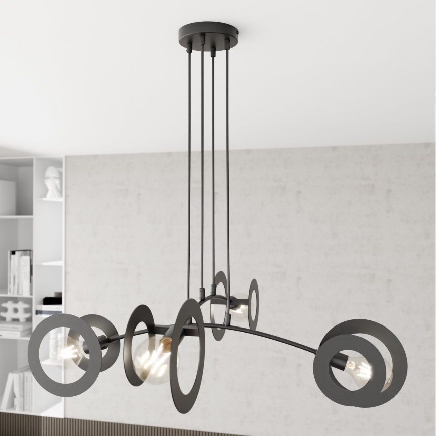 Lustra ar auklu EUFORIA 4xE27/15W/230V melna