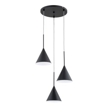 Lustra ar auklu FABO 3xE14/10W/230V melna