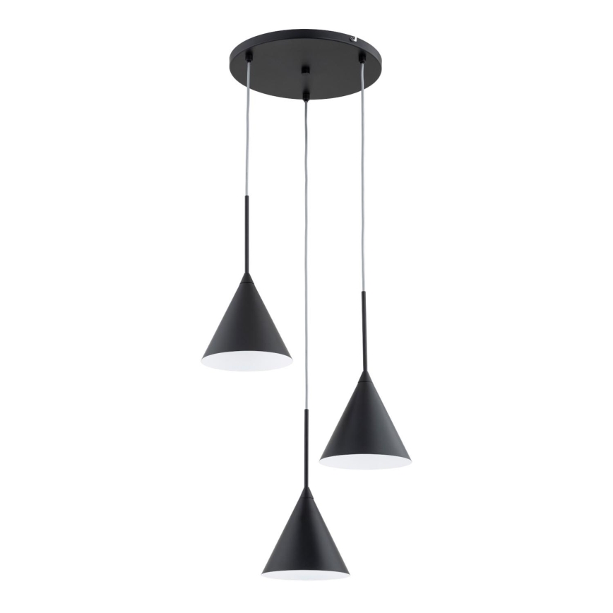 Lustra ar auklu FABO 3xE14/10W/230V melna