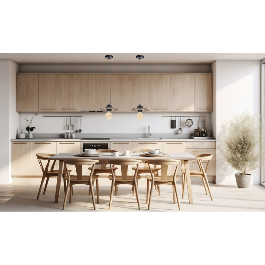 Lustra ar auklu FALCO 1xE27/60W/230V d. 20 cm bēša