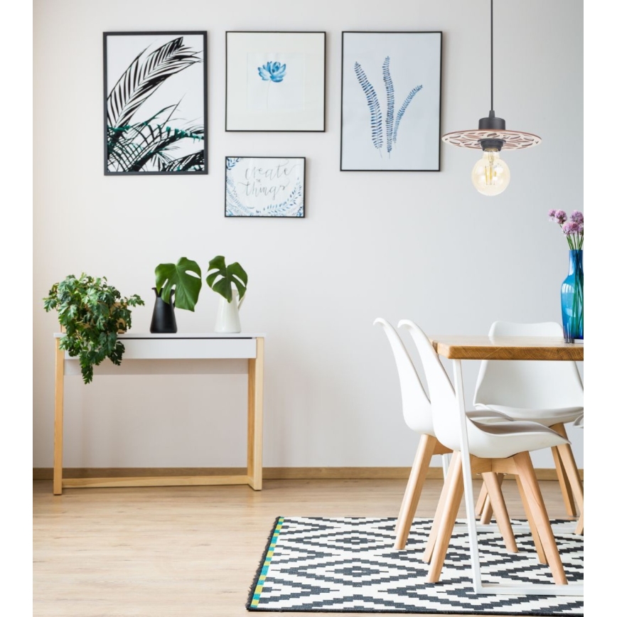 Lustra ar auklu FALCO 1xE27/60W/230V d. 20 cm bēša