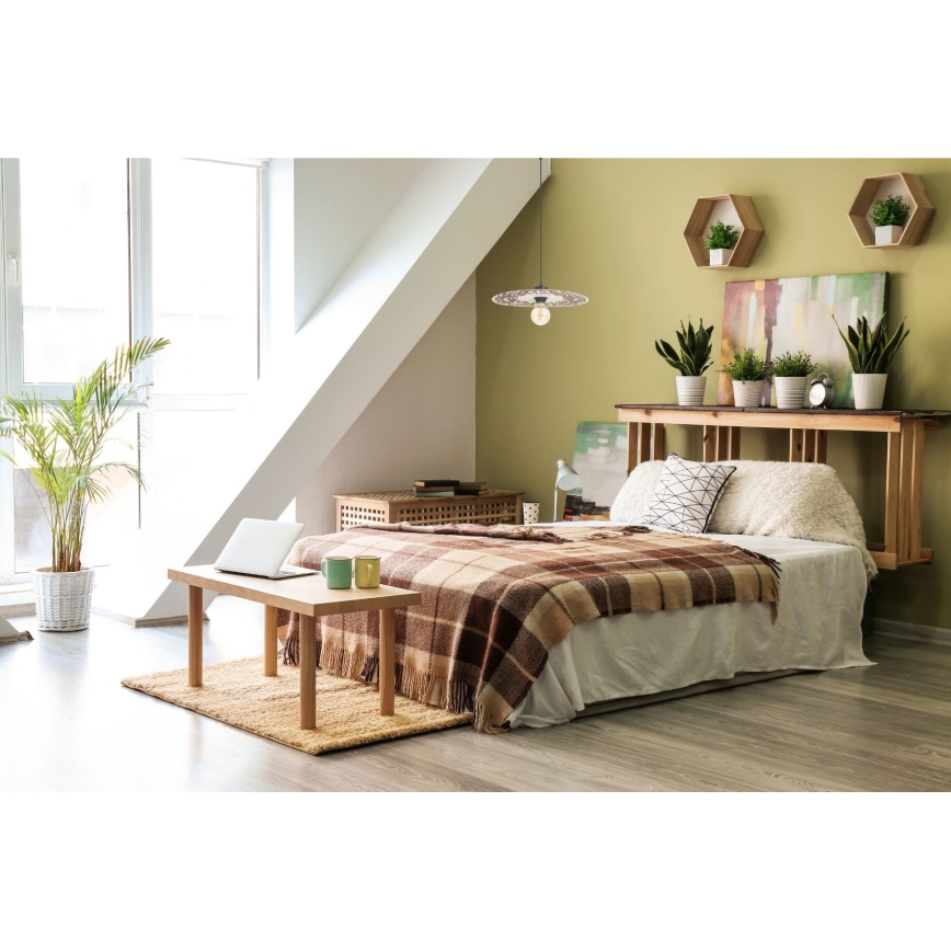Lustra ar auklu FALCO 1xE27/60W/230V d. 30 cm bēša