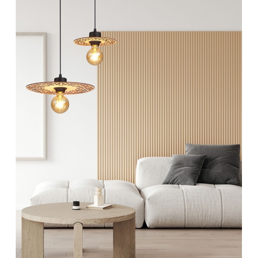Lustra ar auklu FALCO 1xE27/60W/230V d. 30 cm bēša
