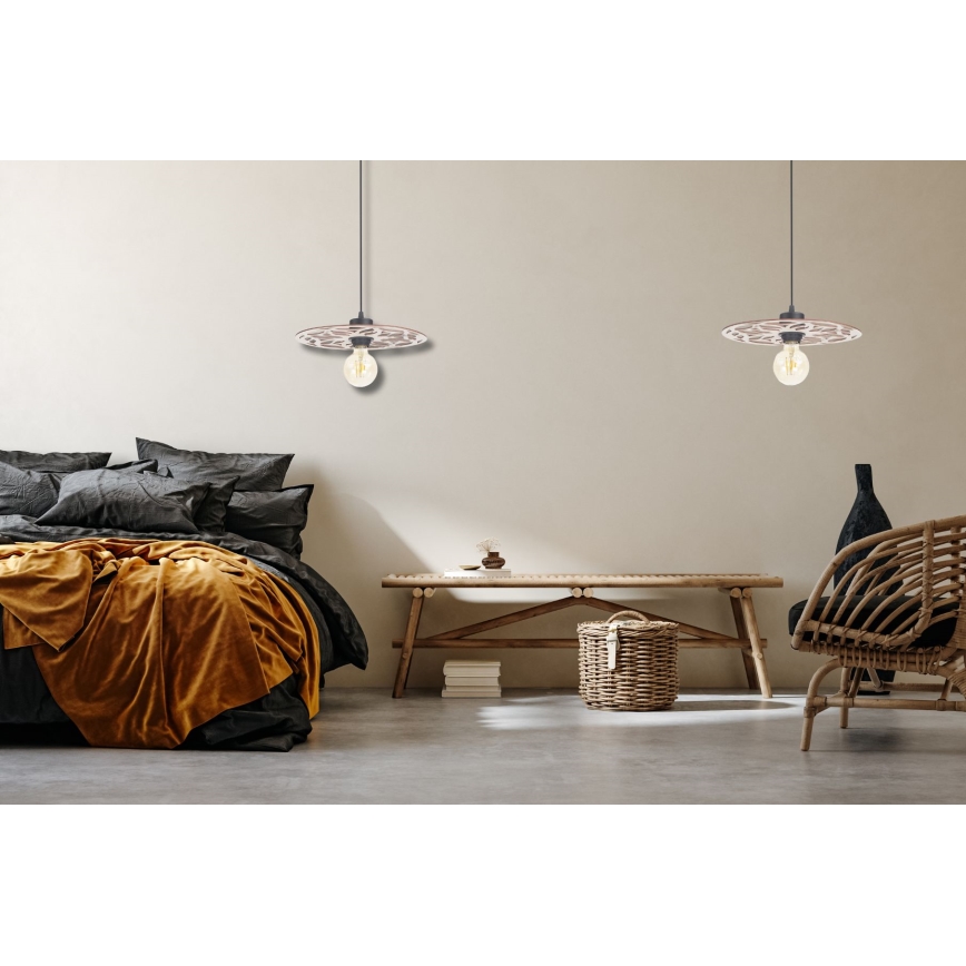Lustra ar auklu FALCO 1xE27/60W/230V d. 30 cm bēša