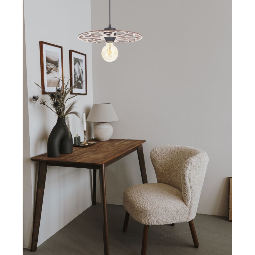 Lustra ar auklu FALCO 1xE27/60W/230V d. 30 cm bēša