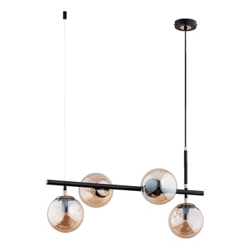 Lustra ar auklu FIORE 4xE14/10W/230V melna