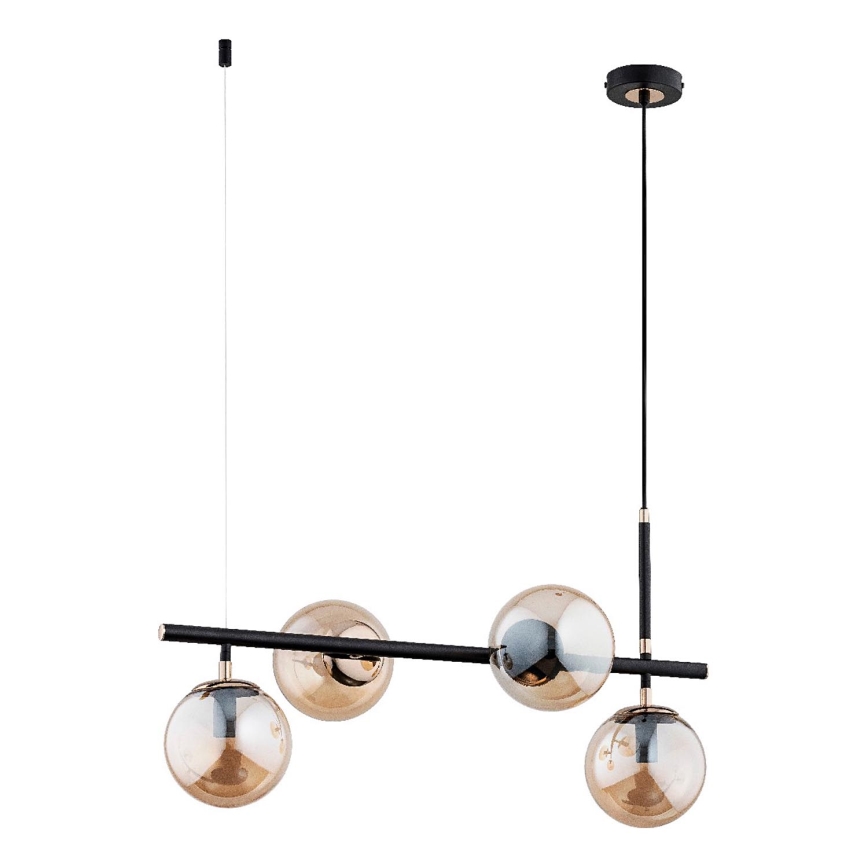 Lustra ar auklu FIORE 4xE14/10W/230V melna