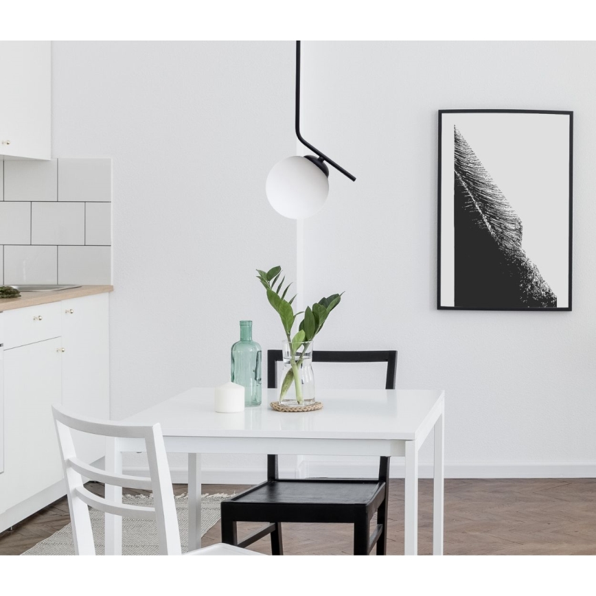 Lustra ar auklu FIRA 1xE27/60W/230V melna