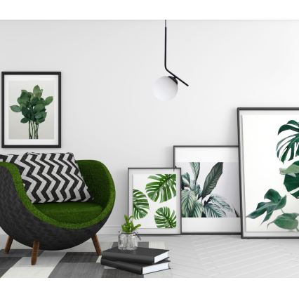 Lustra ar auklu FIRA 1xE27/60W/230V melna
