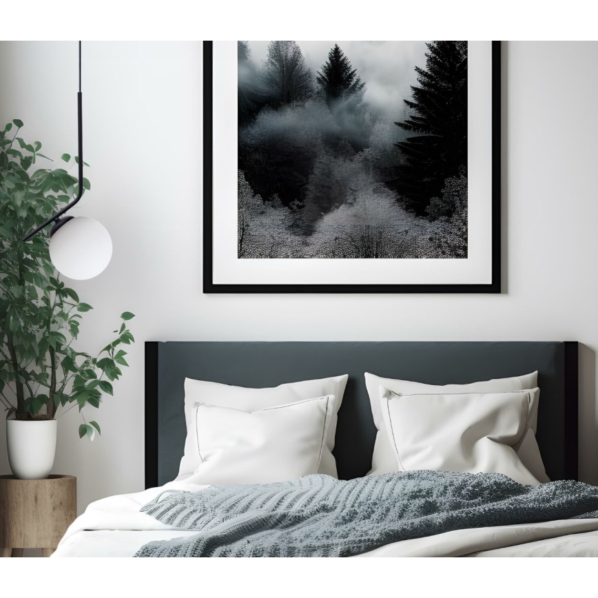Lustra ar auklu FIRA 1xE27/60W/230V melna
