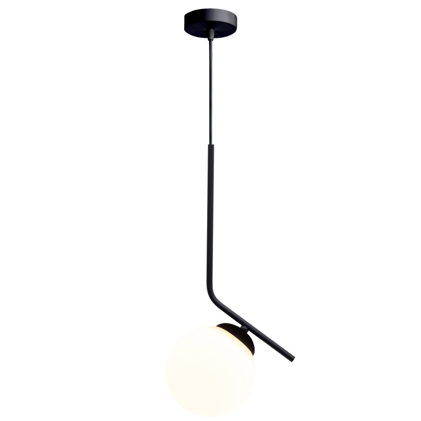 Lustra ar auklu FIRA 1xE27/60W/230V melna