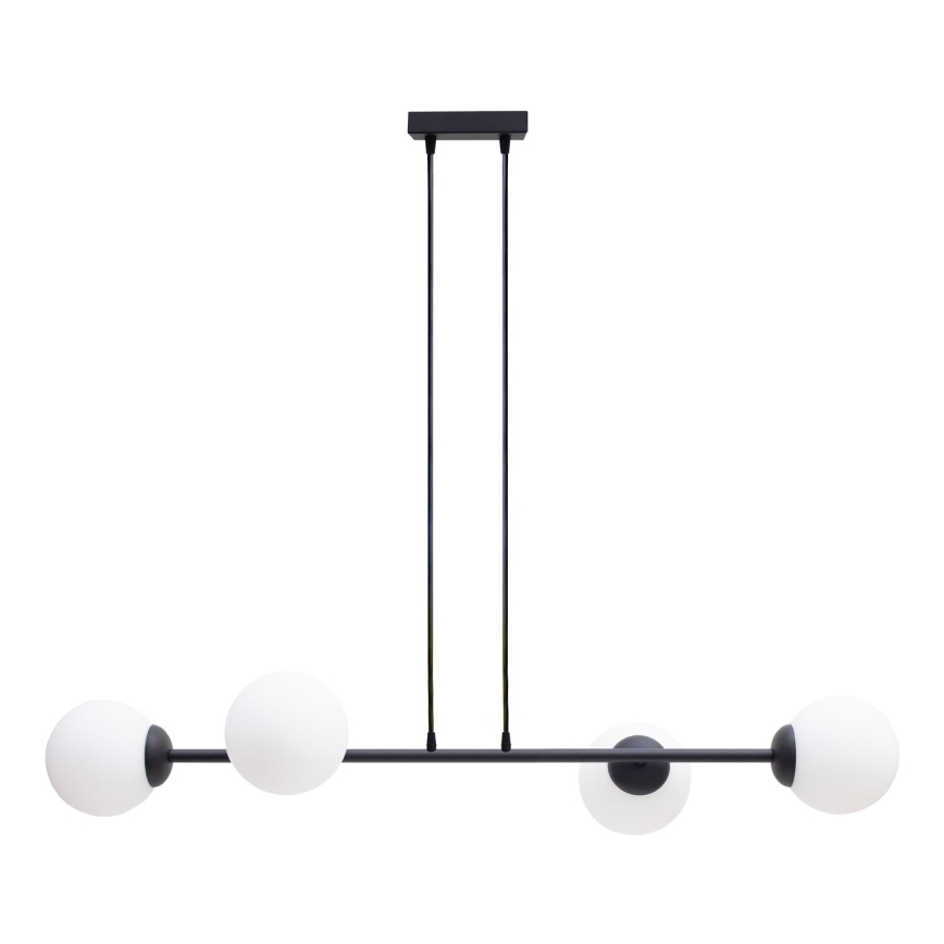 Lustra ar auklu FIRA 4xE27/60W/230V melna