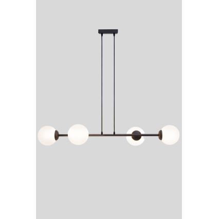 Lustra ar auklu FIRA 4xE27/60W/230V melna