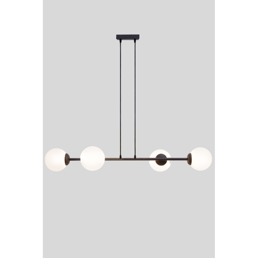 Lustra ar auklu FIRA 4xE27/60W/230V melna