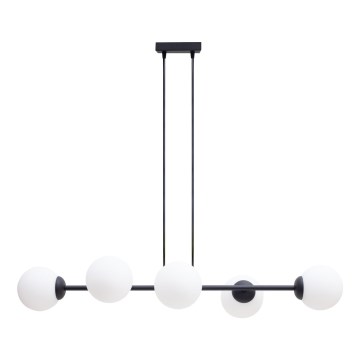 Lustra ar auklu FIRA 5xE27/60W/230V melna