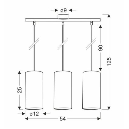 Lustra ar auklu FLERI 3xE27/60W/230V rotanga
