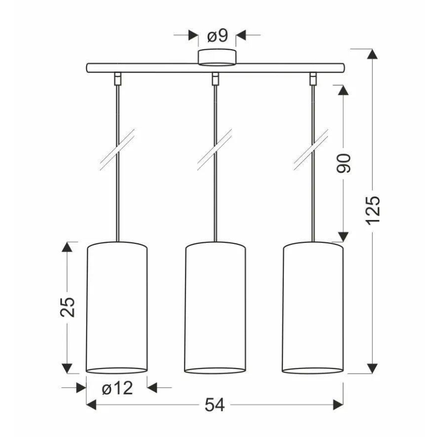 Lustra ar auklu FLERI 3xE27/60W/230V rotanga