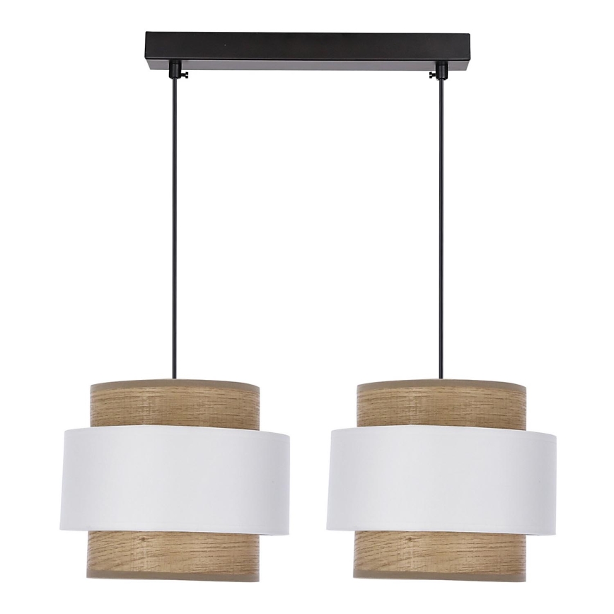Lustra ar auklu FORNI 2xE27/40W/230V brūna/balta