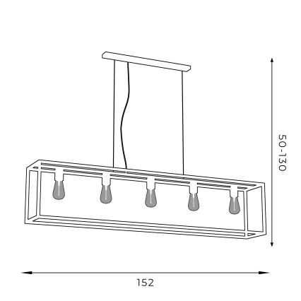 Lustra ar auklu FRAME 5xE27/60W/230V melna