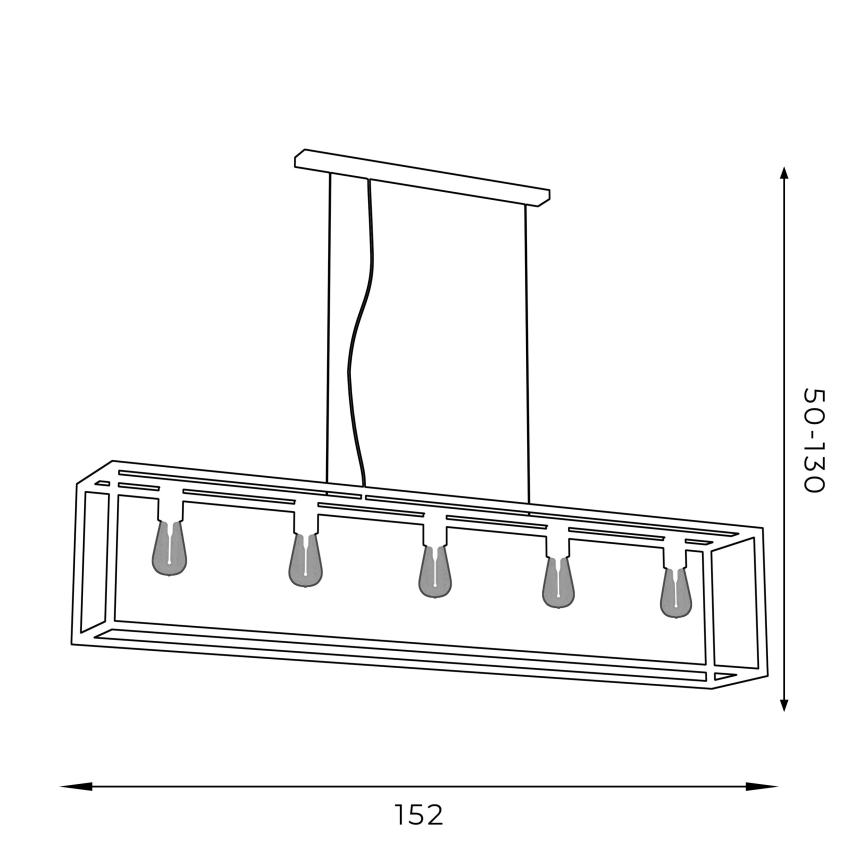 Lustra ar auklu FRAME 5xE27/60W/230V melna
