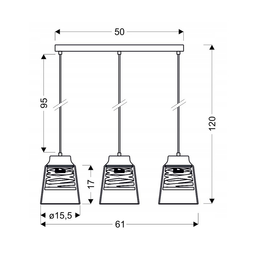 Lustra ar auklu FRESNO 3xE27/60W/230V