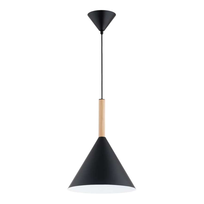 Lustra ar auklu FUKS 1xE27/15W/230V melna/bēša