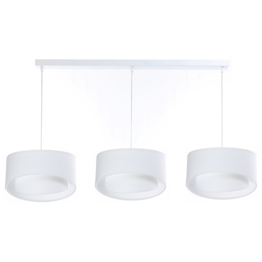 Lustra ar auklu GALAXY 3xE27/60W/230V balta
