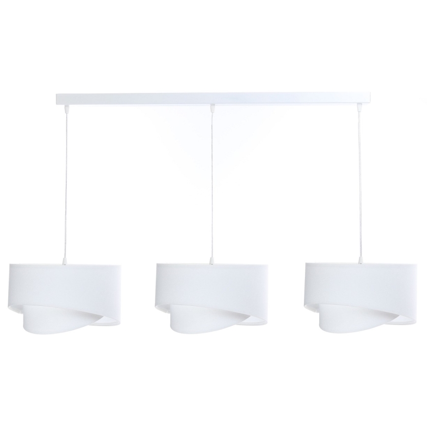 Lustra ar auklu GALAXY 3xE27/60W/230V balta