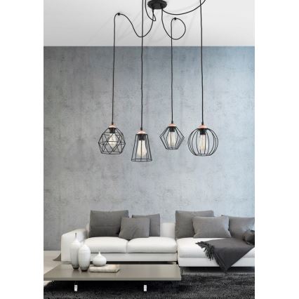 Lustra ar auklu GALAXY 4xE27/60W/230V zirneklis