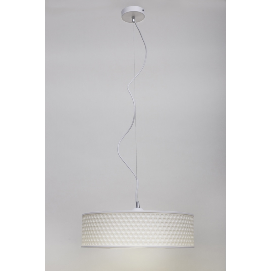 Lustra ar auklu GARDA 1xE27/60W/230V d. 40 cm balta
