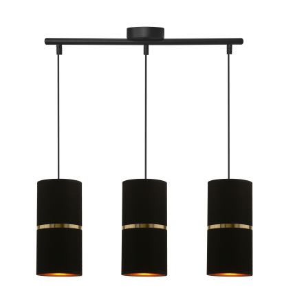 Lustra ar auklu GINA 3xE27/60W/230V melna