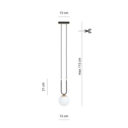 Lustra ar auklu GLAM 1xE14/10W/230V melna