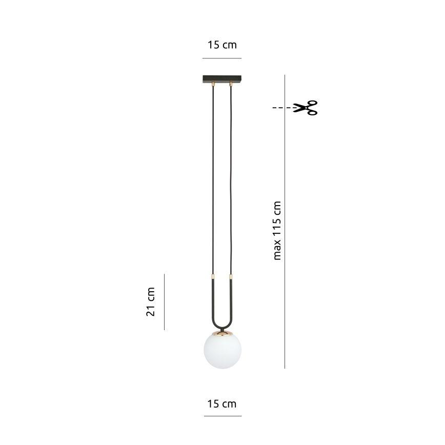 Lustra ar auklu GLAM 1xE14/10W/230V melna