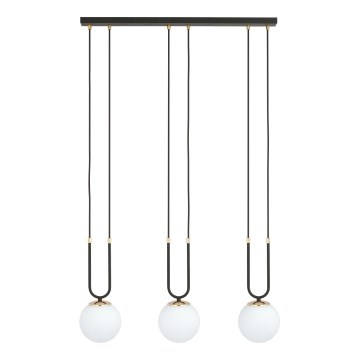 Lustra ar auklu GLAM 3xE14/10W/230V melna