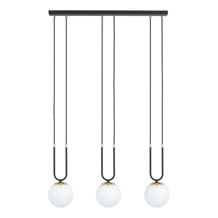 Lustra ar auklu GLAM 3xE14/10W/230V melna
