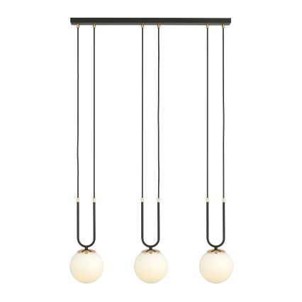 Lustra ar auklu GLAM 3xE14/10W/230V melna