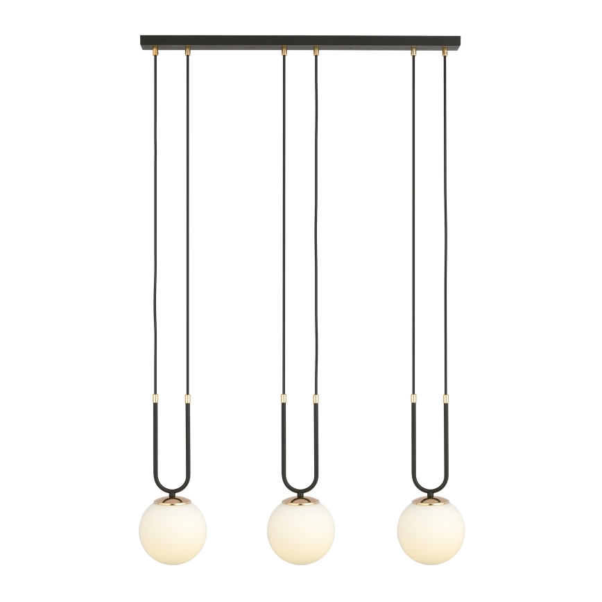 Lustra ar auklu GLAM 3xE14/10W/230V melna