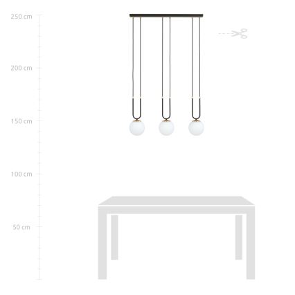 Lustra ar auklu GLAM 3xE14/10W/230V melna