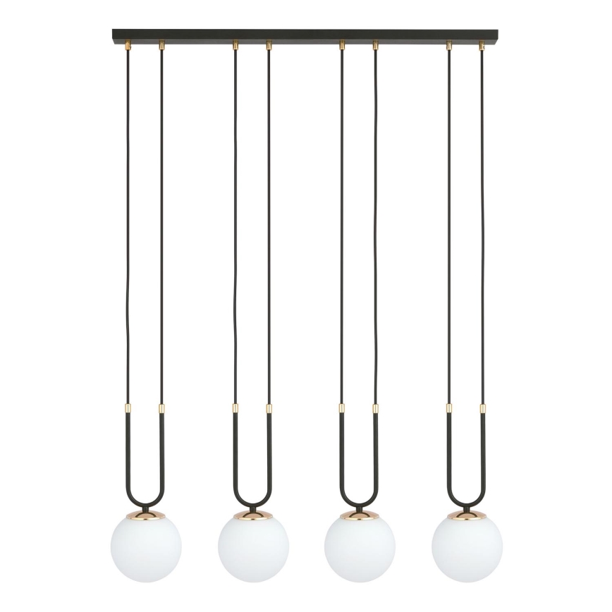 Lustra ar auklu GLAM 4xE14/10W/230V melna