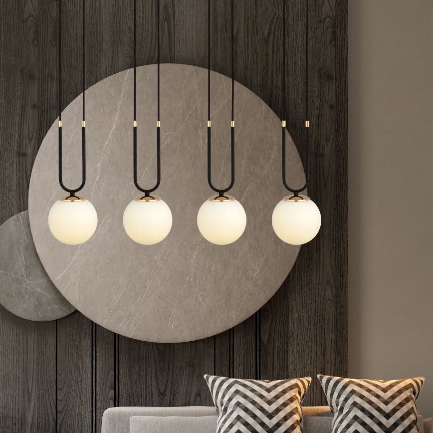 Lustra ar auklu GLAM 4xE14/10W/230V melna
