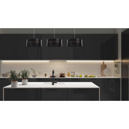 Lustra ar auklu GLAM HOME 1xE27/60W/230V d. 40 cm melna