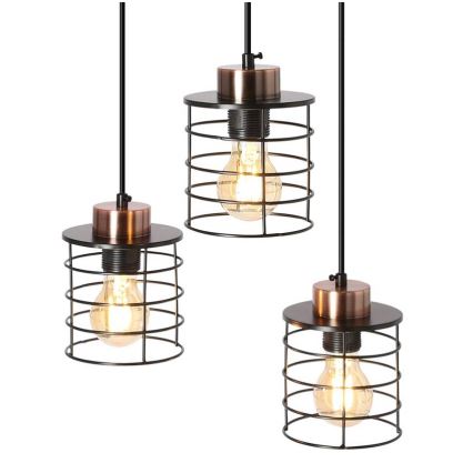 Lustra ar auklu GLOB 3xE27/40W/230V melna
