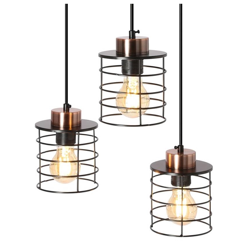 Lustra ar auklu GLOB 3xE27/40W/230V melna