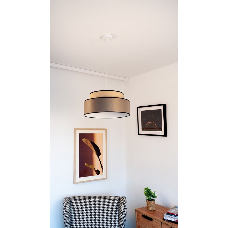 Lustra ar auklu GRACE 1xE27/60W/230V bēša/brūna